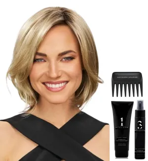 Jon Renau & Christy's Wigs Bundle - 5 Items: Kyla Wig Q & A Booklet, 2oz Travel Size Wig Shampoo, HD Smooth and Wide Tooth Comb - Color: 10RH16