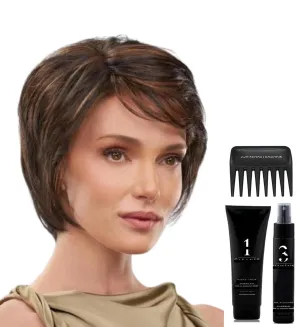 Jon Renau & Christy's Wigs Bundle - 5 Items: Stella Star Wig Q & A Booklet, 2oz Travel Size Wig Shampoo, HD Smooth and Wide Tooth Comb - Color: 22F16S8