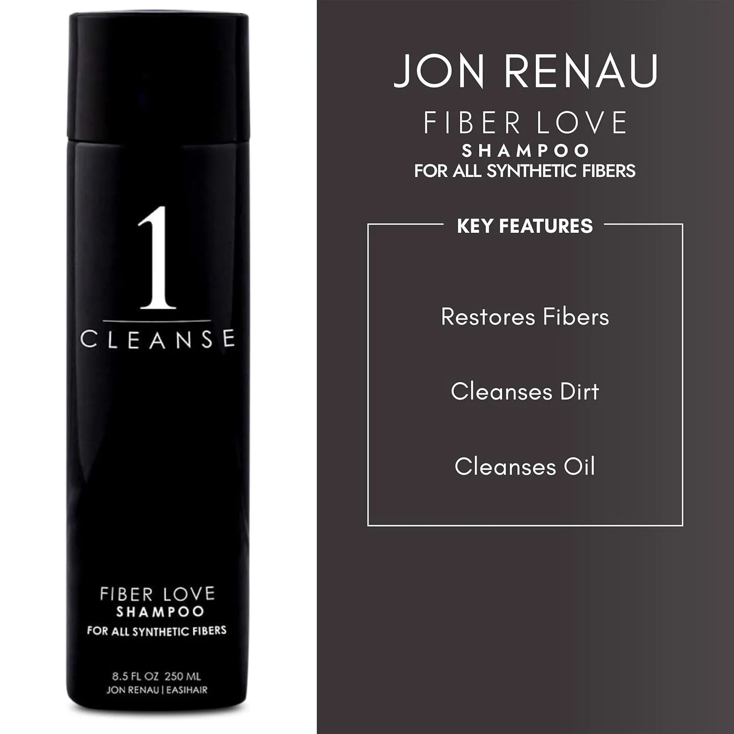 Jon Renau Shampoo for Synthetic Fiber Wigs, Toupes, 8.5 fl oz