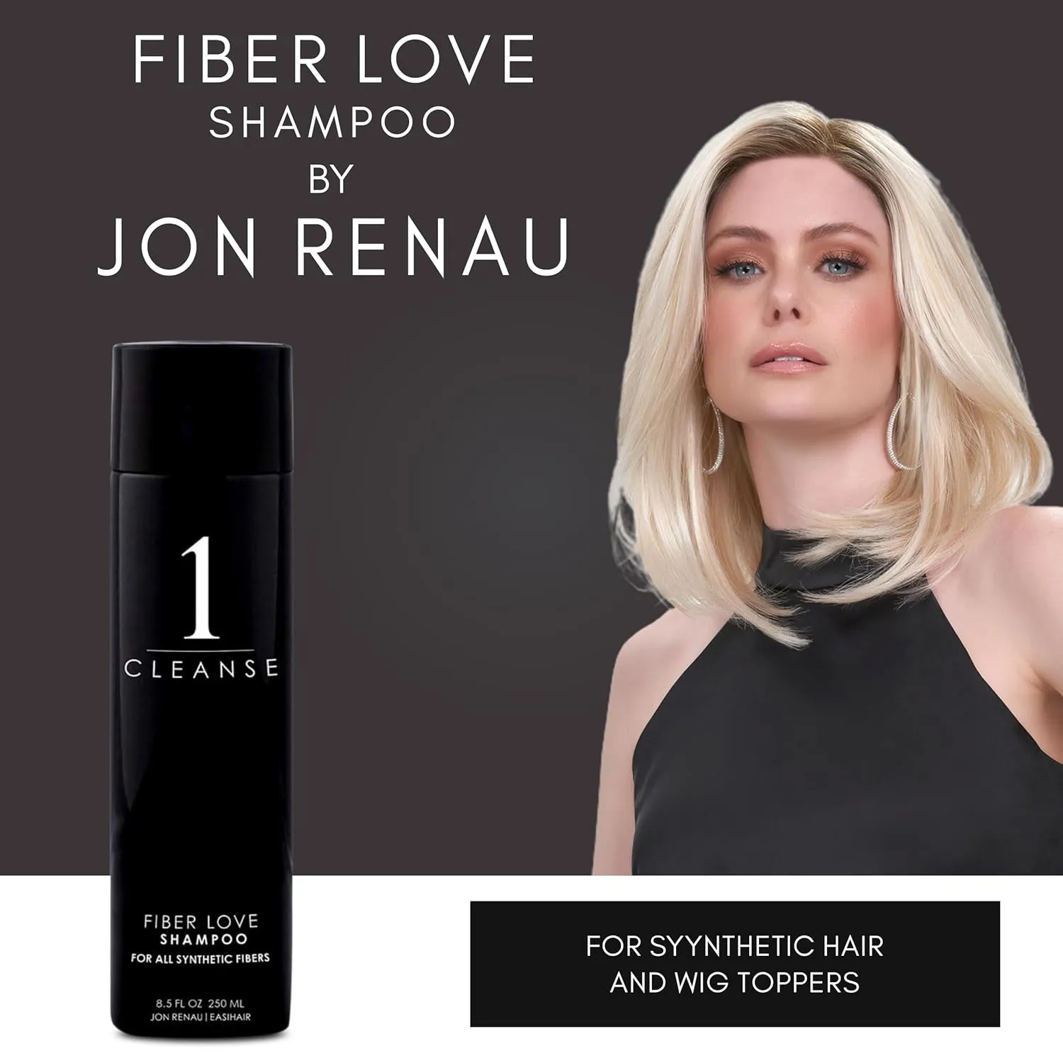 Jon Renau Shampoo for Synthetic Fiber Wigs, Toupes, 8.5 fl oz