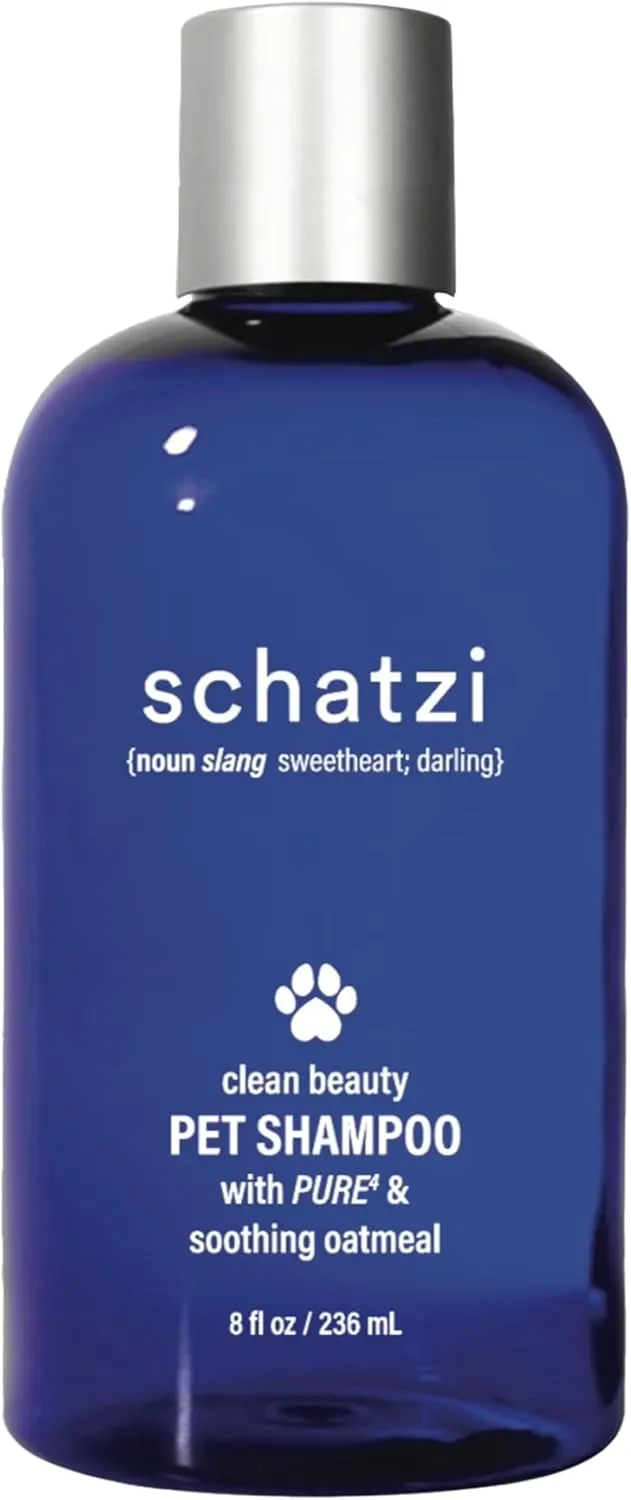 Joyce Giraud Schatzi Pet Shampoo, Luxury Cleanser with Soothing Oatmeal & Pure4 Oils, Vitamins & Antioxidants, for Dogs & Cats, 8 oz