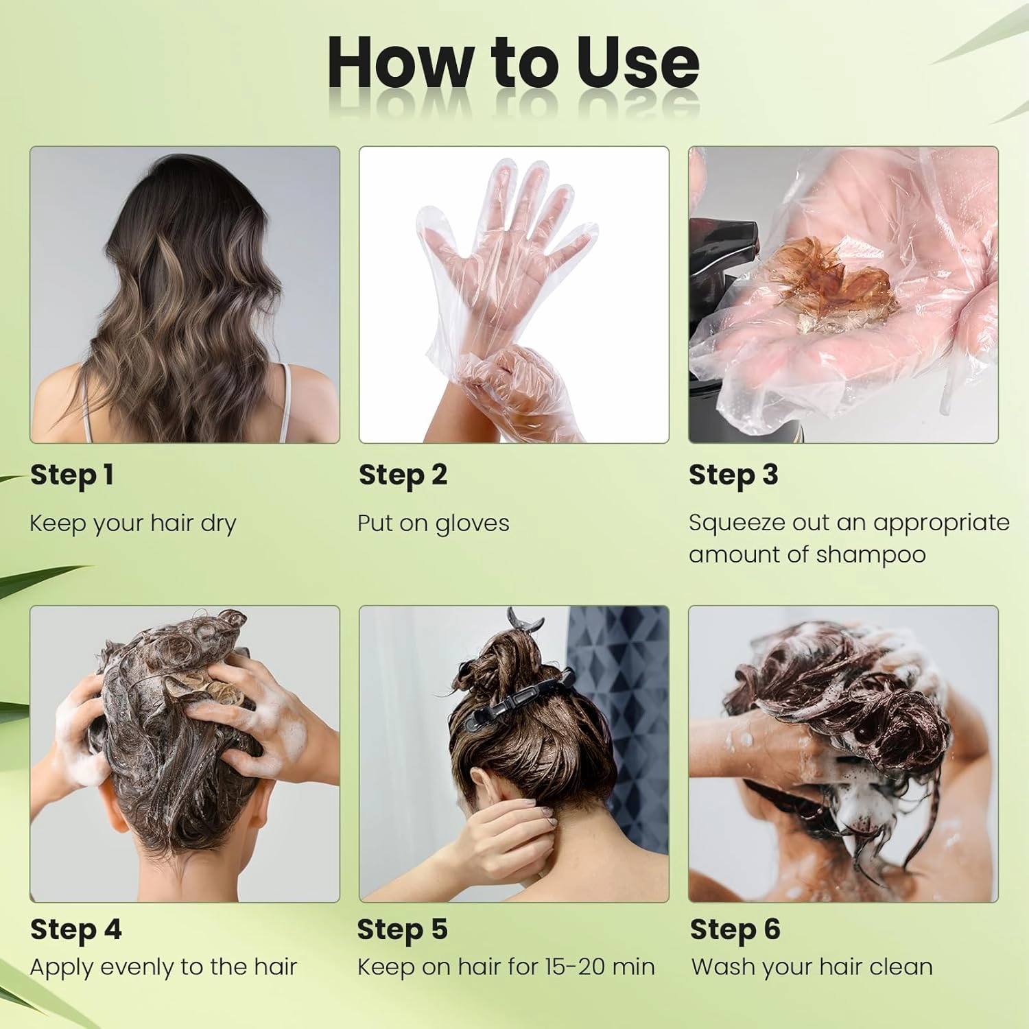 JUANCHI Hair dye shampoo,Organic Natural Hair Dye Shampoo 3 in 1 for Gray Hair,16.9 Fl Oz,Black for Women Men,Easy to Use, Long-Lasting,Paraben Free(Chestnut Brown)