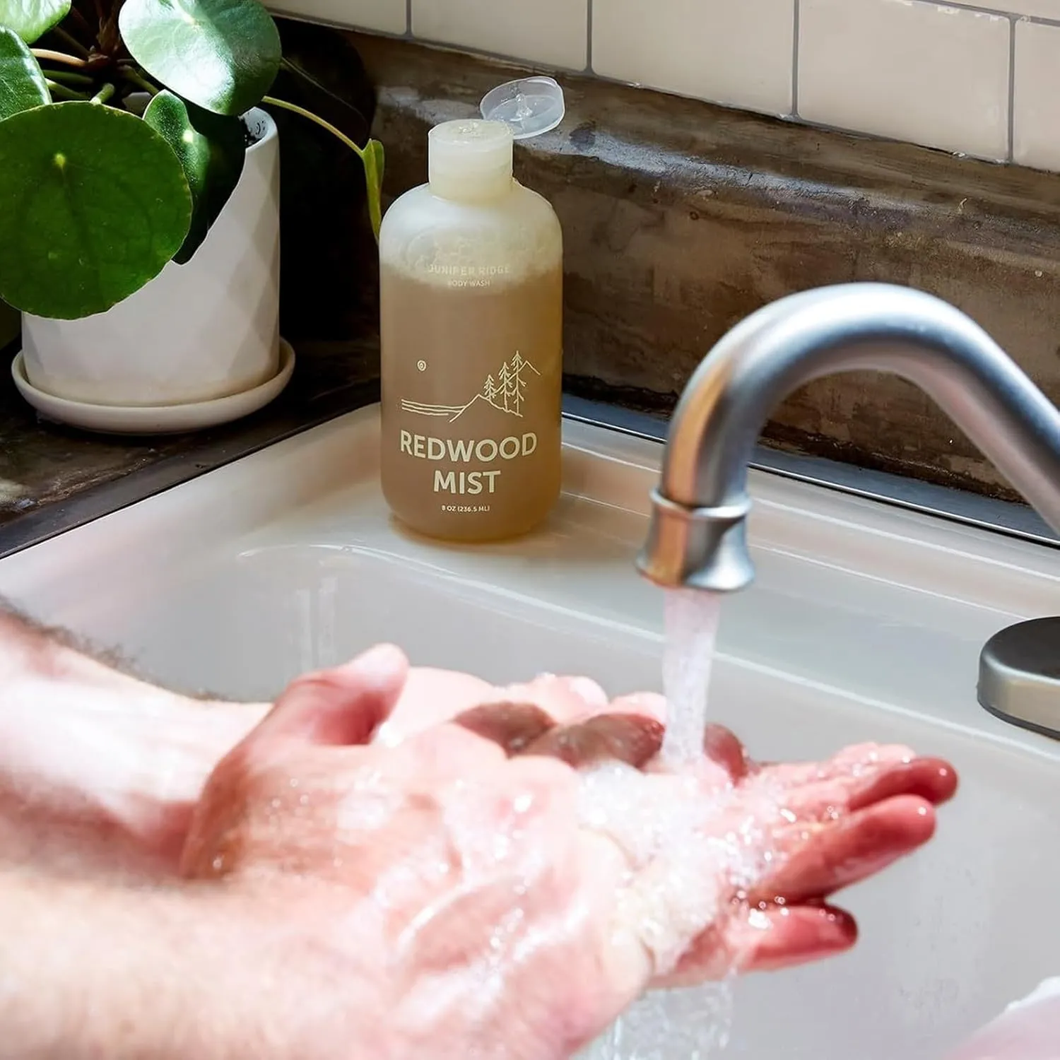 JUNIPER RIDGE Redwood Mist Body Wash - All-Purpose Liquid Castile Soap, Multi-Use Body Wash, Shampoo, Hand Wash, Face Wash, Clean, Vegan, Paraben Free, Preservative Free, 8 oz