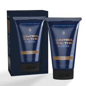 JUST FOR MEN Control GX   THK Thickening Shampoo with Grey Reduction, Shampoo for Thinning Hair with Alpha Keratin, Thickens Hair Up to 20%, Works with Every Hair Texture, 4 oz