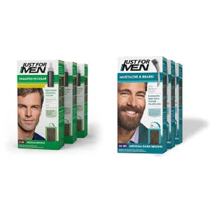 Just For Men Shampoo-In Color (Formerly Original Formula) & Mustache & Beard