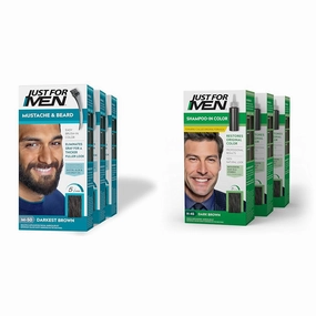 Just For Men Mustache & Beard, Beard Dye for Men, Darkest Brown M-50, Ammonia-Free, With Brush Included, Suitable for All Hair Colors