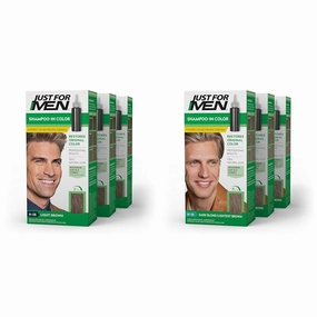 Just For Men Shampoo-In Color Hair Dye Bundle - Light Brown H-25 and Dark Blond/Lightest Brown H-15, Packs of 3