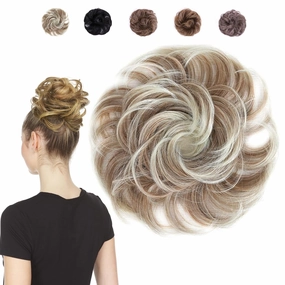 Juvabun Beach Blonde Messy Bun Hair Piece, Synthetic Foam, Women's Wig, 6 inch