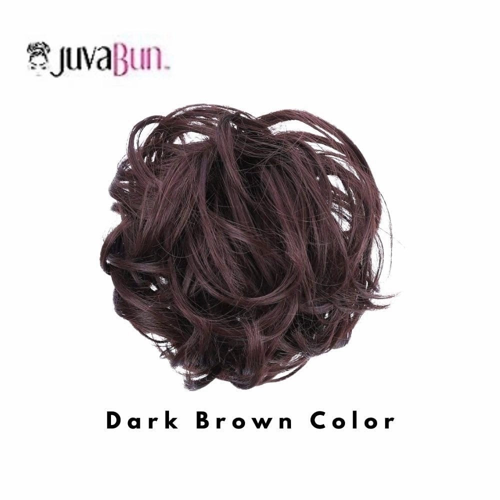 Juvabun Messy Bun Hair Piece - Dark Brown| Hair Pieces for Women & Men| Messy Bun Hair Piece Synthetic Hair | Everyday Wear | Washable & Realistic| Synthetic Hair Bun Scrunchie | Dark Brown
