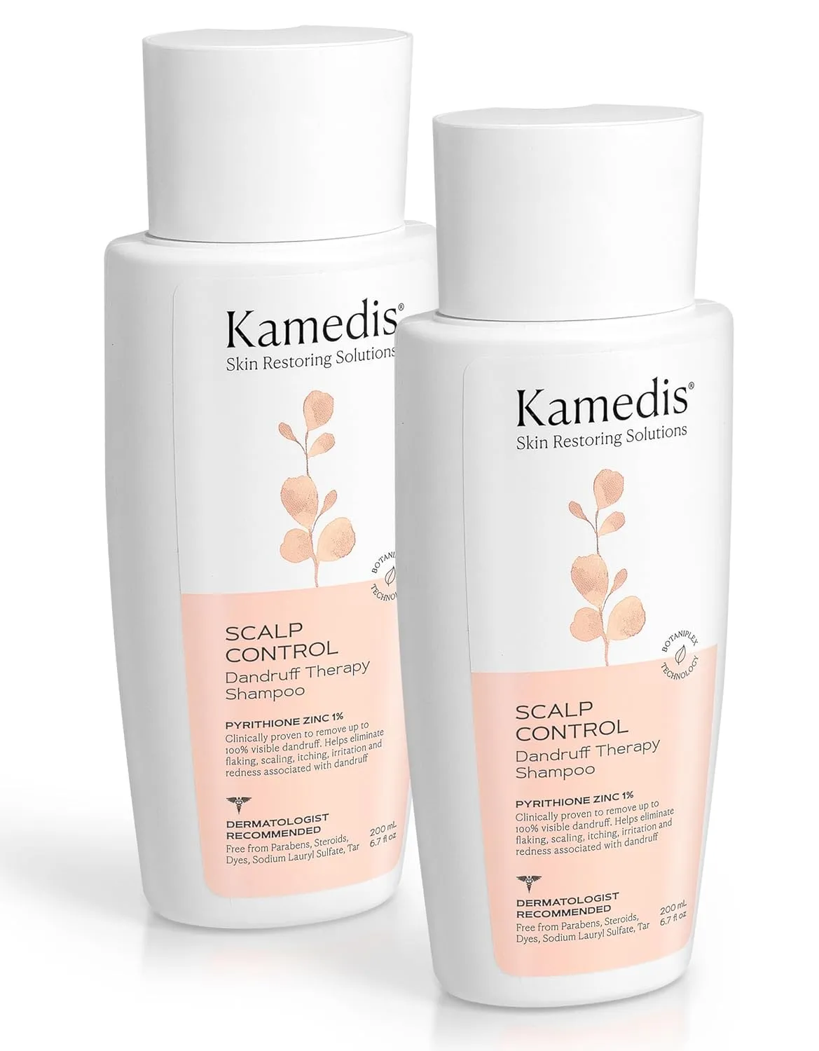 KAMEDIS Anti-Dandruff Therapy Shampoo. For Dry, Itchy, Flaky, Sensitive Scalp and Seborrheic Dermatitis. Contains 1% Zinc Pyrithione and Salicylic Acid. Hair & Head Treatment. 13.4 Fl Oz. (2pk)