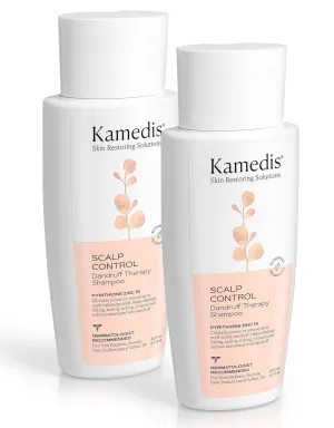 KAMEDIS Anti-Dandruff Therapy Shampoo. For Dry, Itchy, Flaky, Sensitive Scalp and Seborrheic Dermatitis. Contains 1% Zinc Pyrithione and Salicylic Acid. Hair & Head Treatment. 13.4 Fl Oz. (2pk)