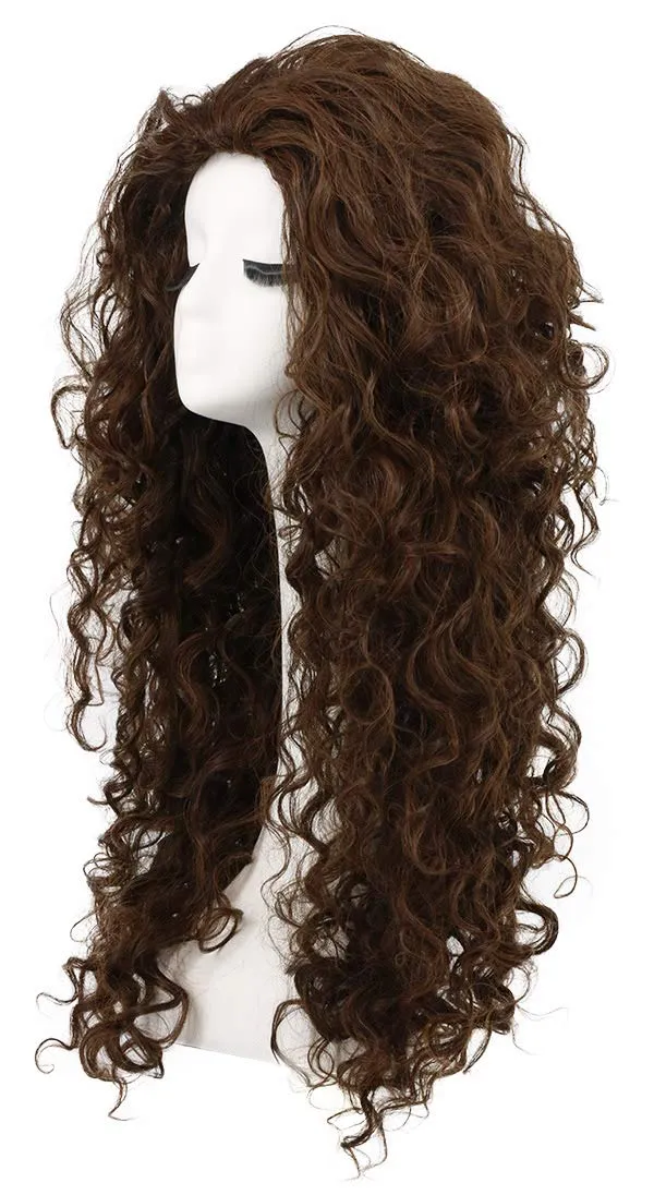 karlery Women's Fluffy Curly Dark Brown wig Halloween Cosplay Wig Anime Costume Party Wig