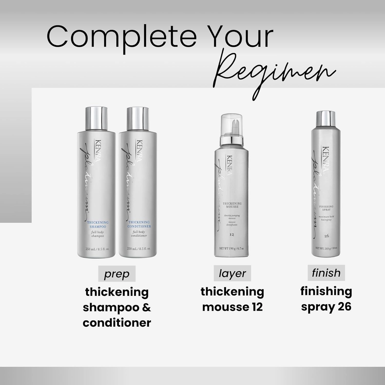 Kenra Platinum Thickening Shampoo/Conditioner | Provides Nourishment & Delivers Shine | Increases Thickness & Volume | Body & Fullness | Protects Against Humidity | All Hair Types