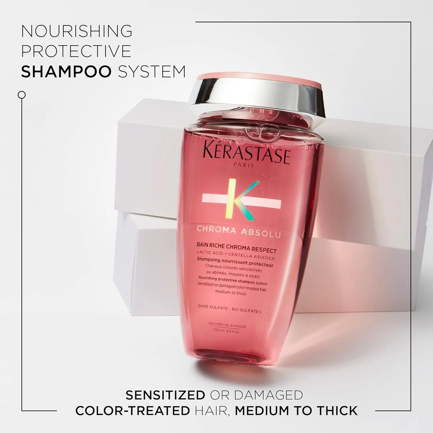 Kerastase Chroma Absolu Chroma Respect Shampoo Riche | For Sensitized or Damaged Color-Treated Hair | Protects and Nourishes | Medium To Thick Hair | With Lactic Acid