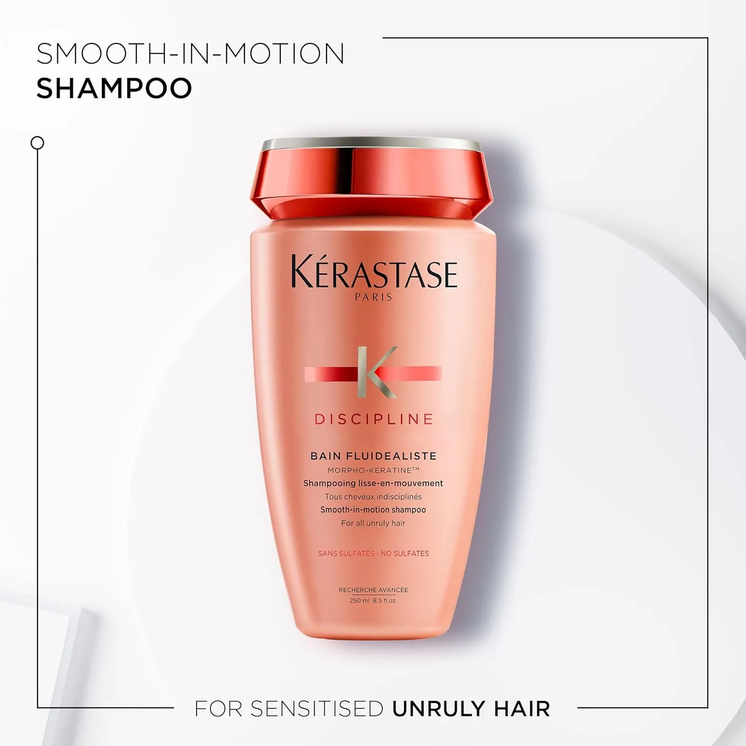 Kerastase Discipline Bain Fluidealiste Shampoo - Sulfate-Free, Smoothing & Hydrating, Frizzy Hair, Softens and Nourishes