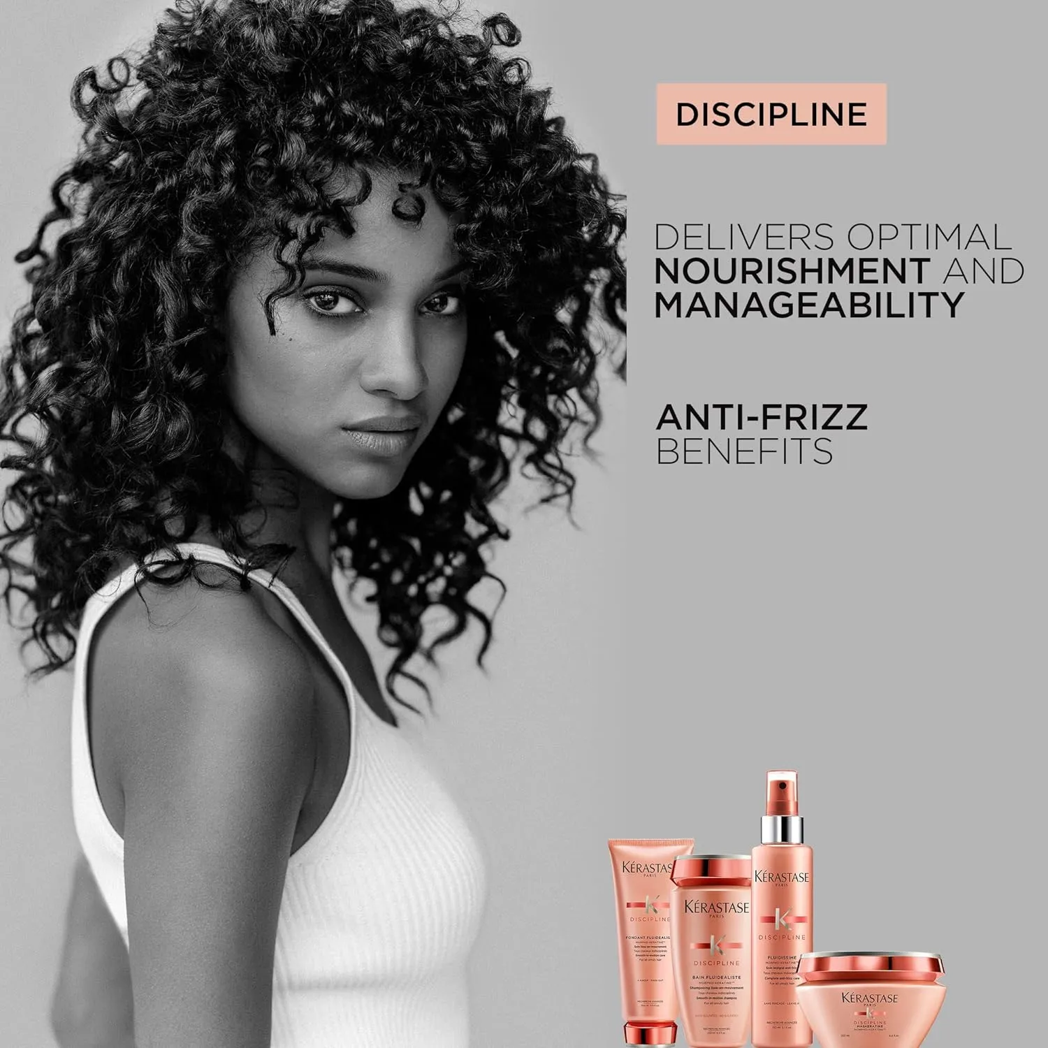 Kerastase Discipline Bain Fluidealiste Shampoo - Sulfate-Free, Smoothing & Hydrating, Frizzy Hair, Softens and Nourishes