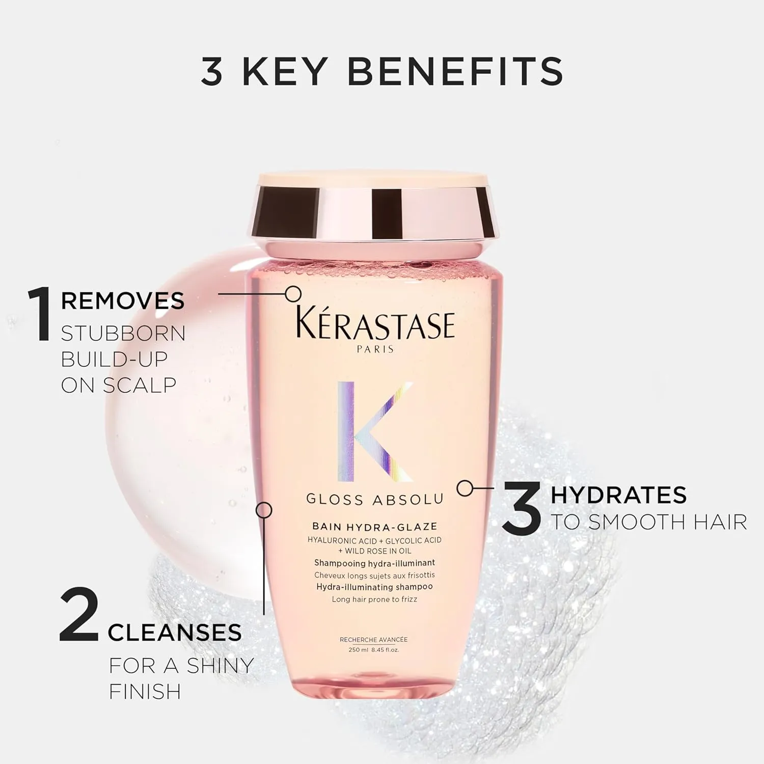 Kerastase Gloss Absolu High-Shine Anti-Frizz Shampoo - Cleanses & Reveals Ultimate Shine, for Glossy & Bouncy Hair