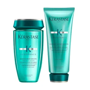 Kerastase Resistance Bain Extentioniste Length Strengthening Shampoo and Conditioner Set | Protects Hair and Scalp from External Aggressors | With Ceramides to Enhance Shine | For Damaged Hair