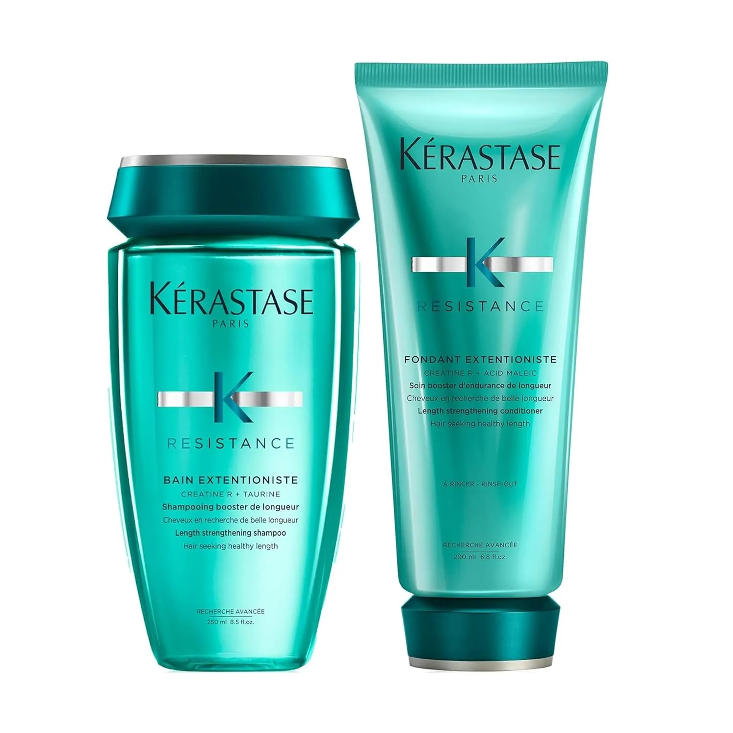Kerastase Resistance Bain Extentioniste Length Strengthening Shampoo and Conditioner Set | Protects Hair and Scalp from External Aggressors | With Ceramides to Enhance Shine | For Damaged Hair
