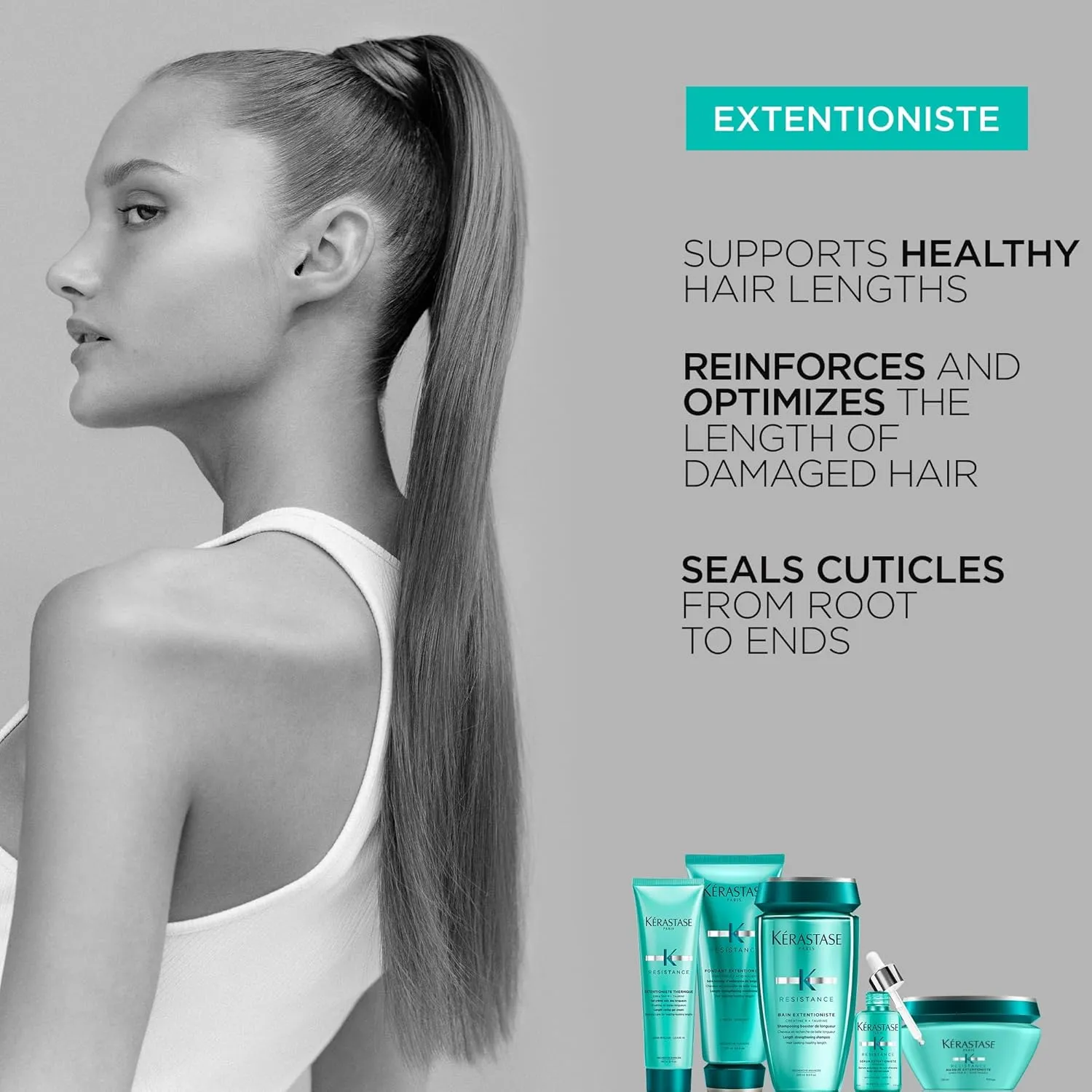 KERASTASE Resistance Bain Extentioniste Shampoo | Length Strengthening Shampoo | Protects Hair and Scalp from External Aggressors | With Ceramides to Enhance Shine | For Damaged Hair