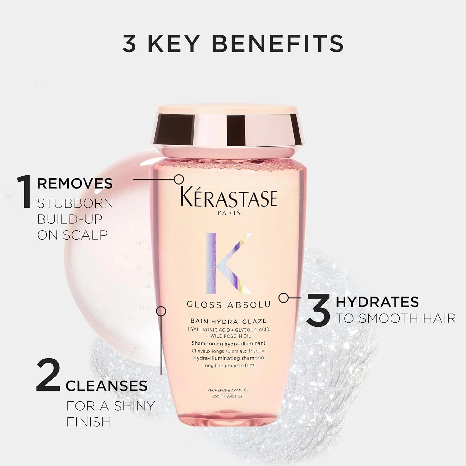 Kerastase Gloss Absolu High-Shine Anti-Frizz Shampoo - Cleanses & Reveals Ultimate Shine, for Glossy & Bouncy Hair