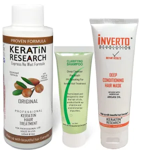 KERATIN RESEARCH Brazilian Keratin Hair Treatment Straightening Professional Results Complex Blowout with Argan Oil Improved Formula and Fragrance Queratina Keratina Brasilera Tratamiento (9OZ)