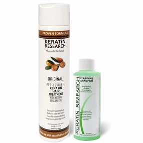 KERATIN RESEARCH Brazilian Keratin Hair Treatment Straightening Professional Results Complex Blowout with Argan Oil Improved Formula and Fragrance Queratina Keratina Brasilera Tratamiento (14OZ)