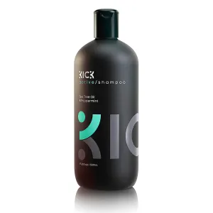 Kick Mens Shampoo - Peppermint & Tea Tree for Oil Control - Sulfate-Free, Refreshing Formula - Anti-Dandruff and Scalp Soothing - Shampoo for Oily Hair - Cruelty-Free - 17oz