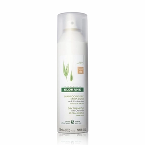 Klorane Dry Shampoo with Oat Milk, For Dark Hair, Natural Tint, All Hair Types, Paraben & Sulfate-Free