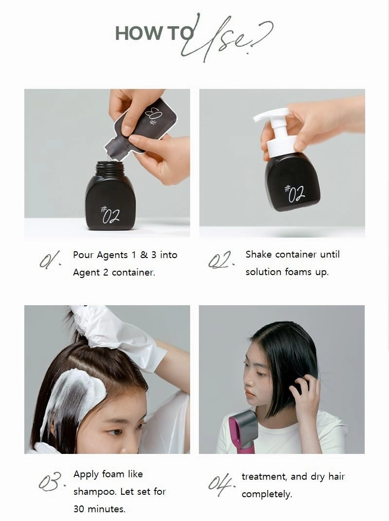 Korean Hello Bubble Easy At-Home Vivid Hair Color with Ampoule for Protection (Ash Olive) by Mise en scene