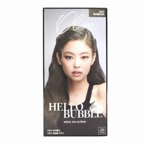 Korean Hello Bubble Easy At-Home Vivid Hair Color with Ampoule for Protection (Ash Olive) by Mise en scene