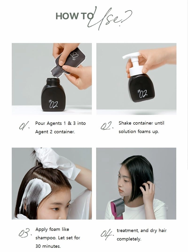 Korean Hello Bubble Easy At-Home Vivid Hair Coloring with Ampoule for Protection - Mise en scene (Ash Rose)