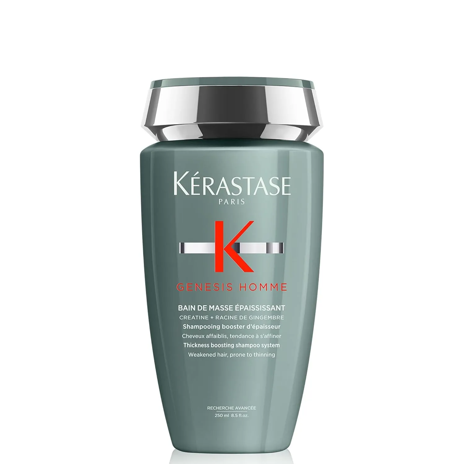KÉRASTASE Men's Genesis Homme Bain De Masse Shampoo, Thickening & Strengthening Shampoo, Cleanses Hair & Scalp for Weakened Hair| 8.5 Fl Oz