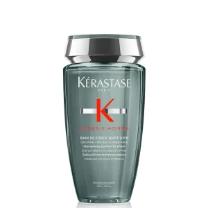 KÉRASTASE Men'sGenesis Homme Bain De force Shampoo, Deep Cleansing, Cooling, Strengthening & Hydrating for Scalp, Hair & Beard for Weakened Hair, 8.5 Fl Oz