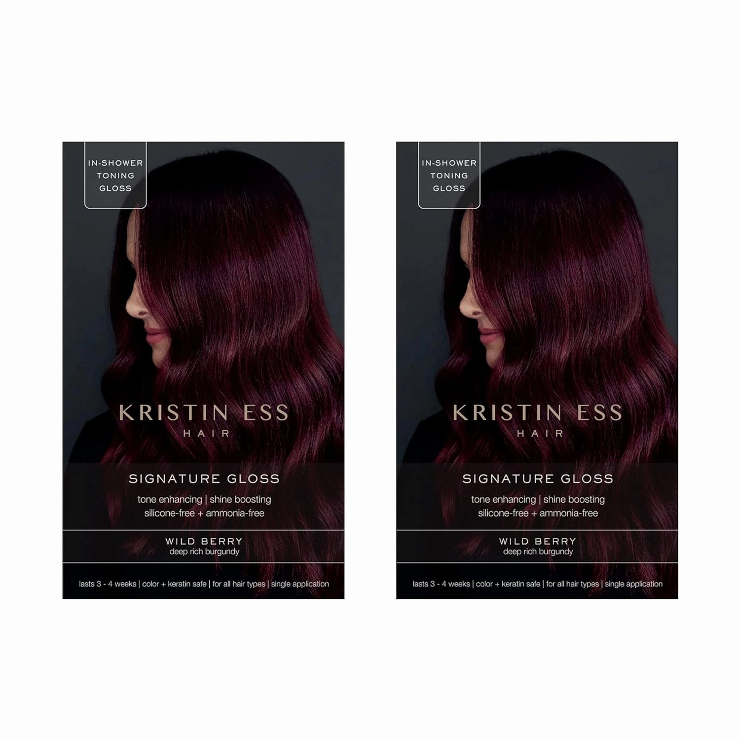 Kristin Ess The One Signature Hair Gloss - Wild Berry: Deep Rich Burgundy (Pack of 2)