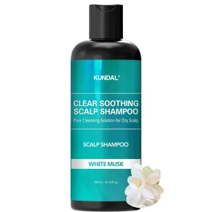 KUNDAL Clear Soothing Scalp Shampoo [White Musk] - Korean Hair Care, Deep Cleansing, Sensitivity Care, For Dry Scalp 10.14fl oz (Pack of 1)