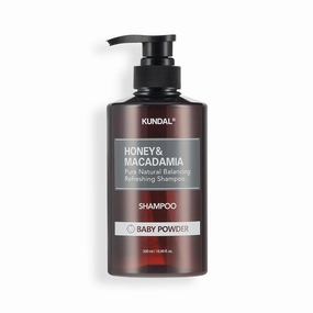 KUNDAL Honey & Macadamia Natural Shampoo Korean Hair Care Shampoo Damage Repair Strengthen, Nourish, with Honey, Argan Oil, Macadamia Oil, Free Paraben & Sulfate 16.9 fl oz (Baby Powder)