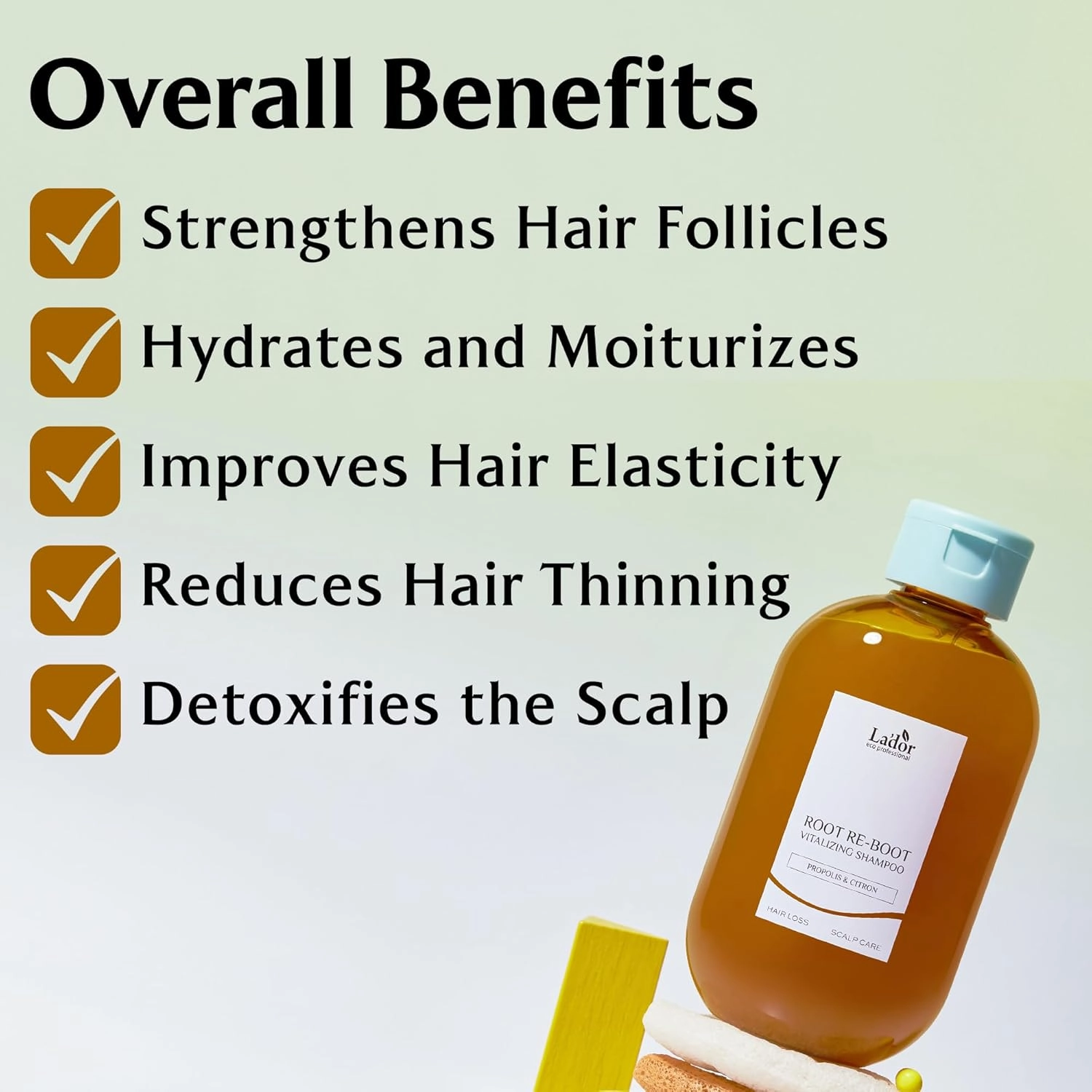 La'dor Root Re-boot Refreshing Hair Loss Relief Shampoo Vitalizing w/Propolis & Citron, Salicylic Acid, Niacinamide - Deep Cleansing, Cooling Sensation for Dry Scalp Korean Haircare 10oz