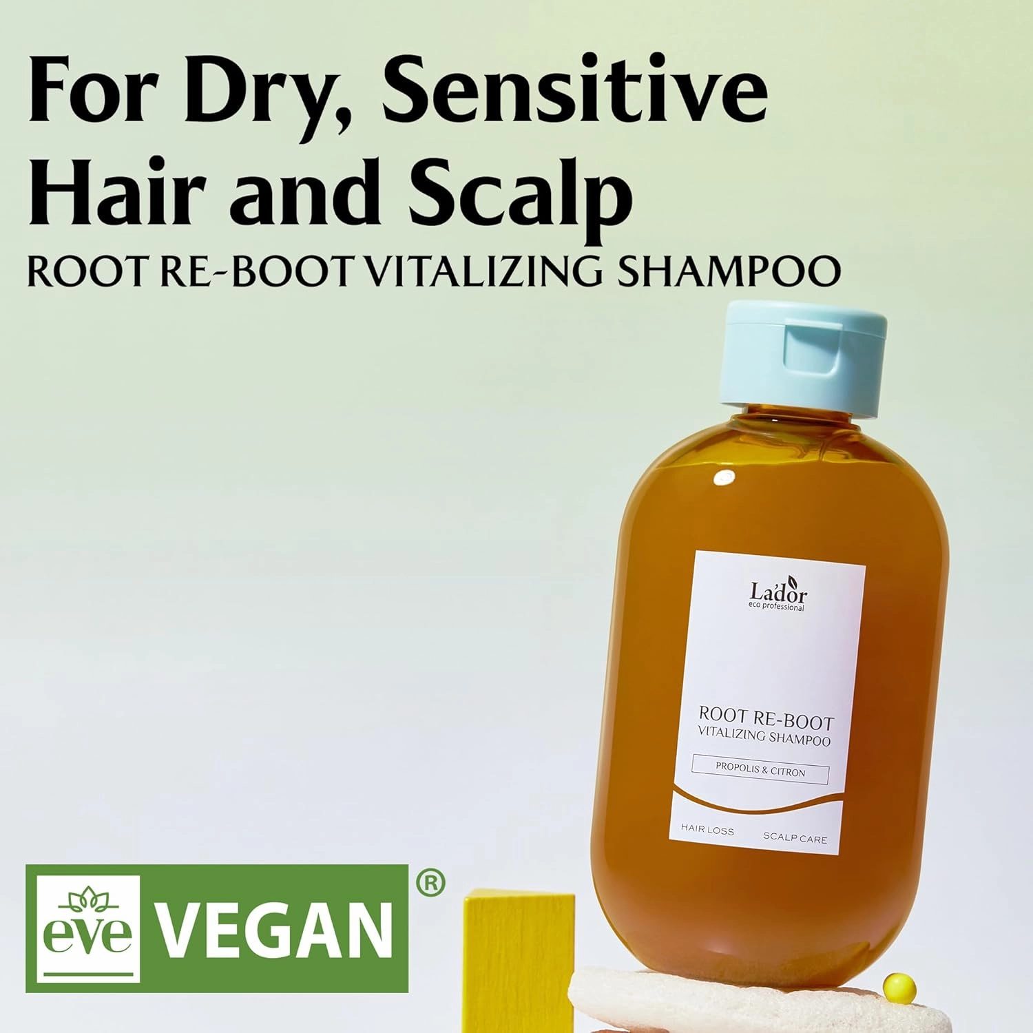 La'dor Root Re-boot Refreshing Hair Loss Relief Shampoo Vitalizing w/Propolis & Citron, Salicylic Acid, Niacinamide - Deep Cleansing, Cooling Sensation for Dry Scalp Korean Haircare 10oz