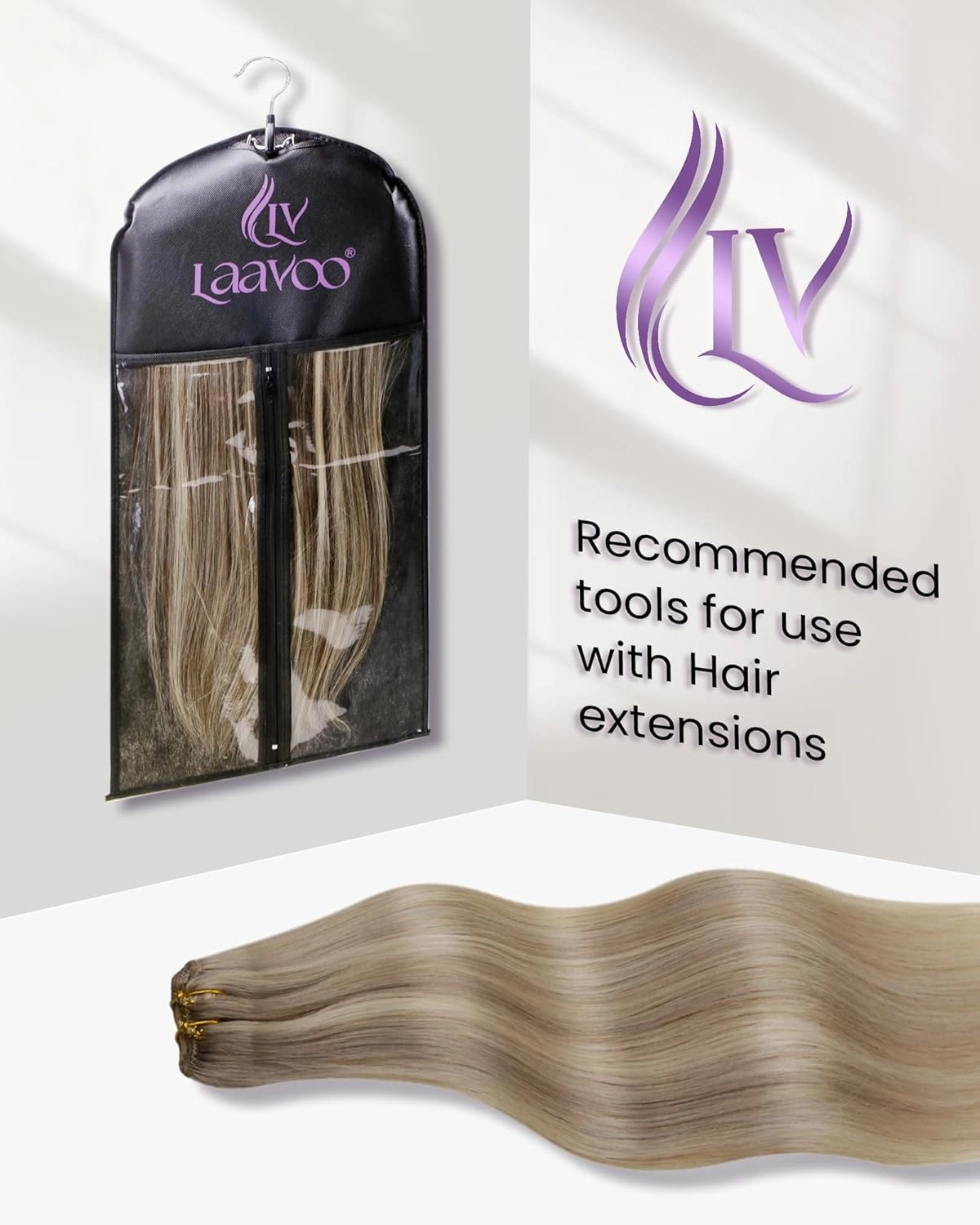 LaaVoo Clip in Hair Extensions Golden Blonde Highlights Light Blonde Human Hair Clip in Extensions Blonde Highlights Hair Extensions Clip ins Silky Straight 20 Inch 5pcs 80g