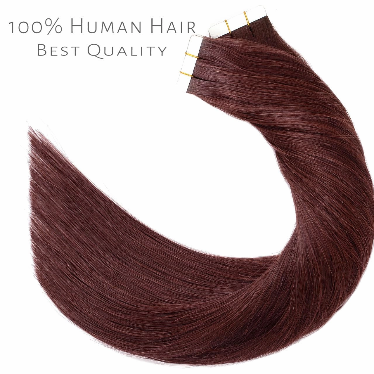 Lacer Tape in Hair Extensions Human Hair Wine Red 14 inches 20pcs 50 Grams Per Pack Burgundy Straight Tape in Real Human Hair Extensions Hair Pieces
