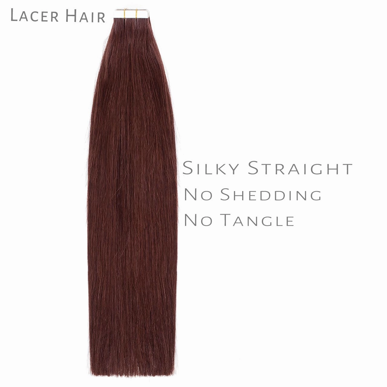 Lacer Tape in Hair Extensions Human Hair Wine Red 14 inches 20pcs 50 Grams Per Pack Burgundy Straight Tape in Real Human Hair Extensions Hair Pieces