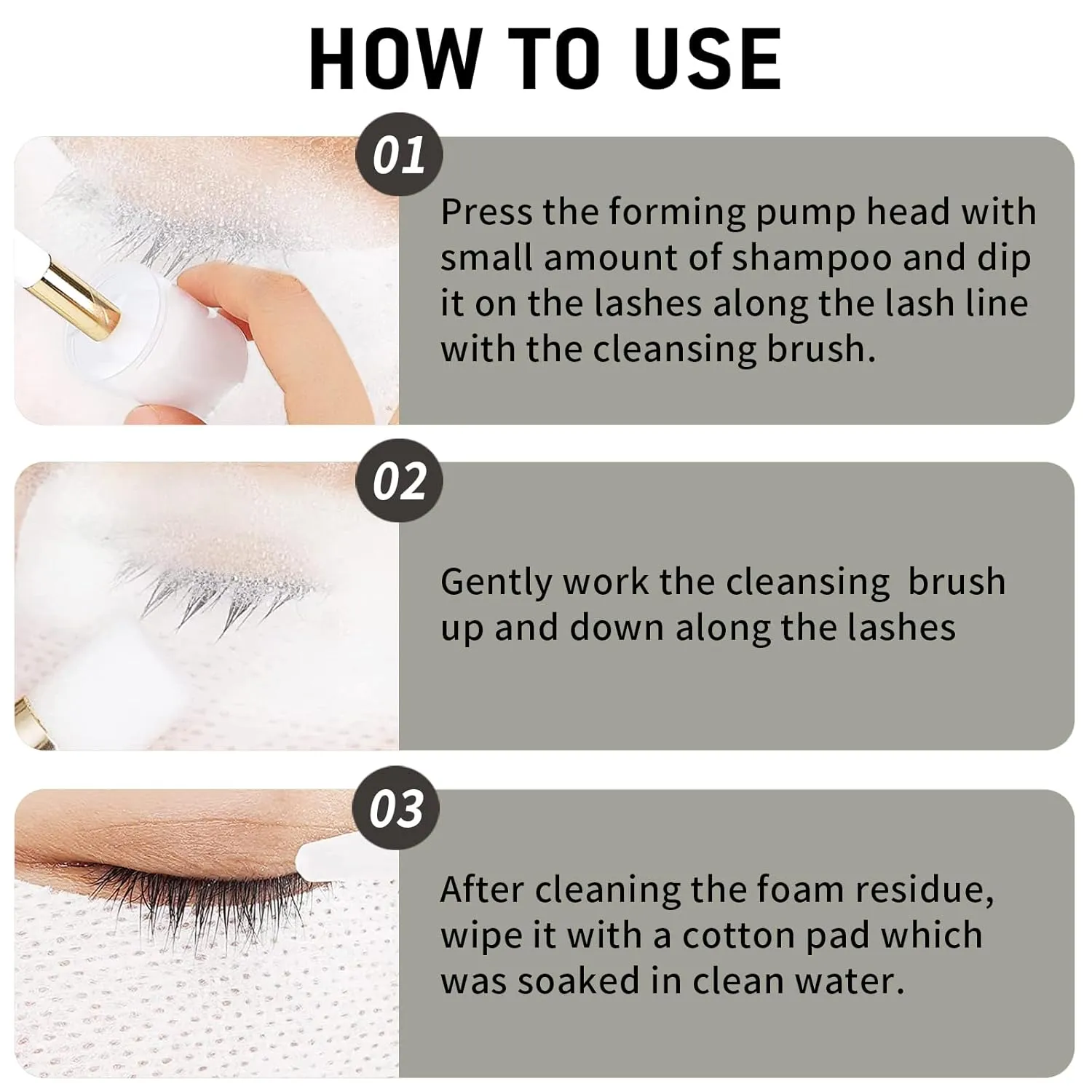 Lash Shampoo Bulk, Eyelash Cleanser for Extensions 1 Liters, Safe Makeup Remover, Non-irritating or Burning Formula Eyelid Foaming Cleanser for Professional Salon and Home Use (Classic Charm-1L)