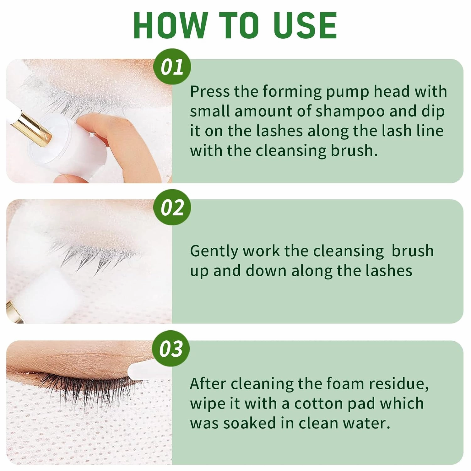 Lash Shampoo Bulk, Eyelash Cleanser for Extensions 1 Liter, Safe Makeup Remover, Non-irritating or Burning Formula Eyelid Foaming Cleanser for Professional Salon and Home Use (Aloe Vera-1L)