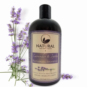 Lavender & Jojoba Repairing Shampoo | Natural Sulfate Free Shampoo for Hair Growth, Hair Loss, Dry, Color Treated Hair, Healthy Scalp | 16oz
