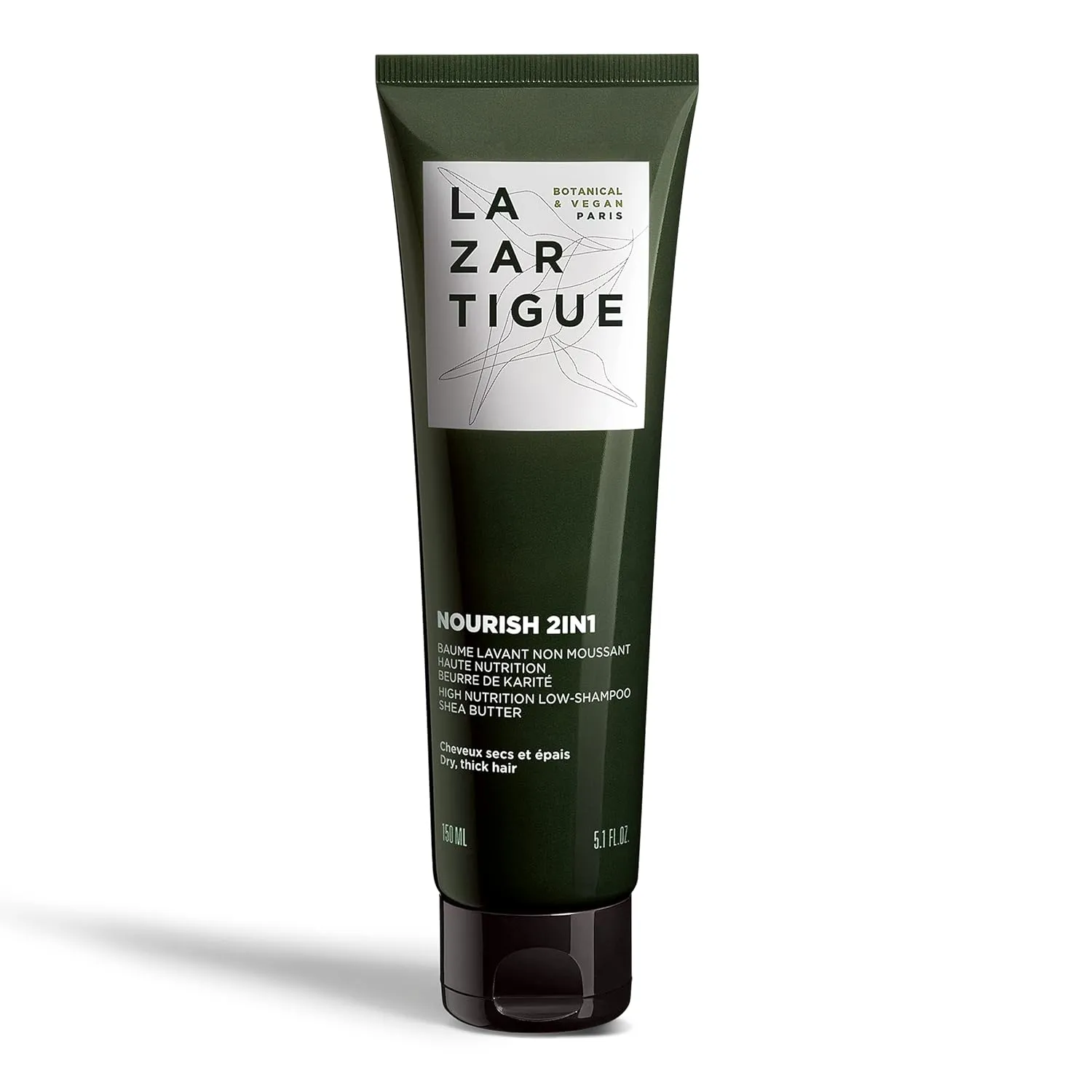 Lazartigue Nourish 2 in 1 Shampoo   Conditioner With Shea Butter. Gently Cleanses Dry Hair While Intensely Nourishing It. Vegan, Sulfate & Silicone Free, 5.1 fl.oz.