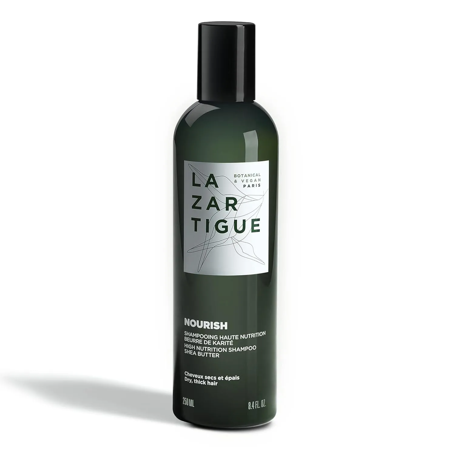 Lazartigue Nourish Shampoo, Shea & Babassu Butters, Intense Hydration for Dry Hair, Vegan, Sulfate & Silicone Free, 8.4 fl.oz.