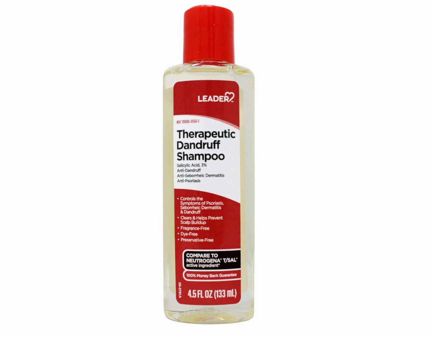 Leader Therapeutic Dandruff Shampoo Anti-Dandruff, Anti-Seborrheic Dematitis and Anti-Psoriasis - salicylic acid Shampoo 4.5 Fl Oz (133 ml) (4.5 Fl OZ (Pack of 3))