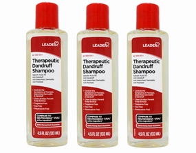 Leader Therapeutic Dandruff Shampoo Anti-Dandruff, Anti-Seborrheic Dematitis and Anti-Psoriasis - salicylic acid Shampoo 4.5 Fl Oz (133 ml) (4.5 Fl OZ (Pack of 3))