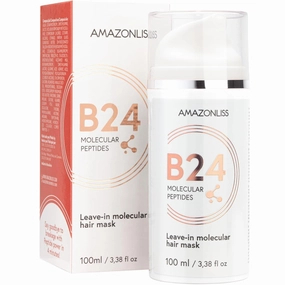 Leave-In Molecular Peptides Leave-In Repair Hair Mask B24, Repairs Dry or Damaged Hair, Reverse Hair Damage from Bleach, Color, Chemical Services & Heat (3.38 fl oz)